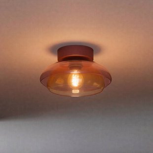 EGLO Plafondlamp Salesiani, bordeauxrood, glas, metaal, E27