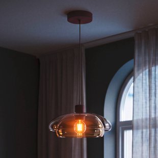 EGLO Hanglamp Salesiani, bordeauxrood, glas, metaal, E27