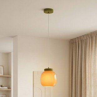 EGLO Hanglamp Berardelli, oranje/groen, Ø 23 cm, glas, E27