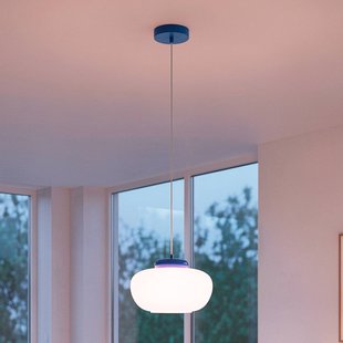EGLO Hanglamp Berardelli, roze/blauw, Ø 30 cm, glas, E27