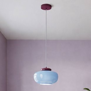 EGLO Hanglamp Berardelli, blauw/moerbei, Ø 30 cm, glas, E27