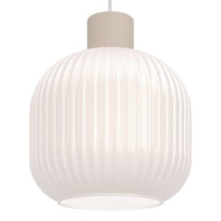 EGLO Hanglamp Dasmina, Ø 20 cm, wit/zandkleurig, glas, E27