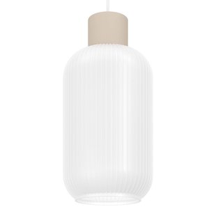 EGLO Hanglamp Dasmina, Ø 13 cm, wit/zandkleurig, glas, E27