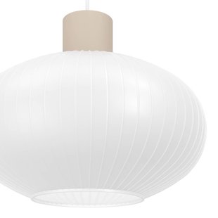 EGLO Hanglamp Dasmina, Ø 25 cm, wit/zandkleurig, glas, E27