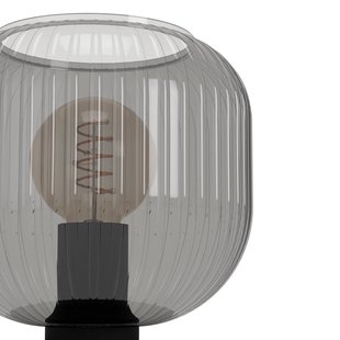EGLO Tafellamp Dasmina, rookgrijs/zwart, glas, staal, E27