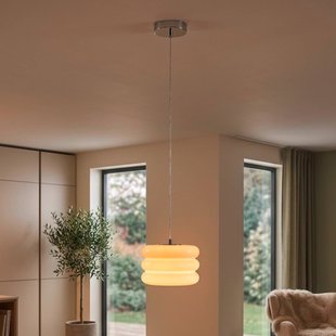 EGLO Hanglamp Tortora, wit, Ø 20 cm, glas, E27
