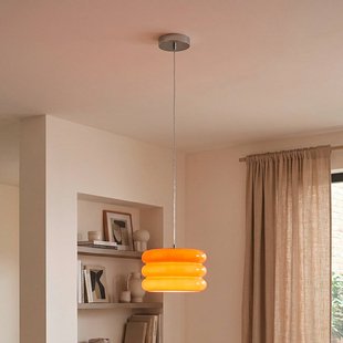EGLO Hanglamp Tortora, oranje, Ø 20 cm, glas, E27