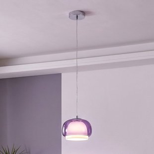 EGLO Hanglamp Belomontejo, Ø 22 cm, roze-transparant, glas