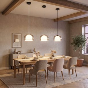 EGLO Hanglamp Belomontejo, Ø 30 cm, zwart-transparant, glas