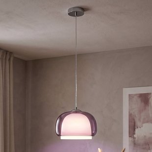 EGLO Hanglamp Belomontejo, Ø 30 cm, roze-transparant, glas