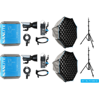 Nanlite FC-120B LED Bi-Color Spot Light Dual Kit (met lightstand en softbox)