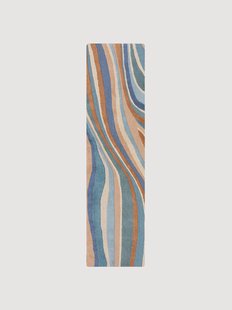 Handgetufte hoog-laag wollen loper Abstract Flow