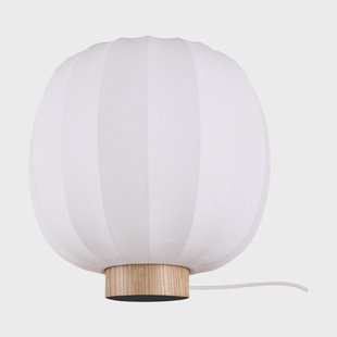 Watt & Veke Lunari tafellamp White-natuurlijk essenhout, Ø30x32 cm