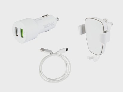 TRONIC Auto Smartphonehouder met Qi lader TKHQ 10 A1, 10 W. (wit)