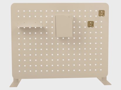 CRELANDO Peg board, 46,5 x 36,5 cm (Prikbord met 6 onderdelen, Ivoor)