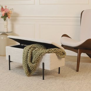 Jente bankje met opbergruimte beige melange - 95 x 37 cm