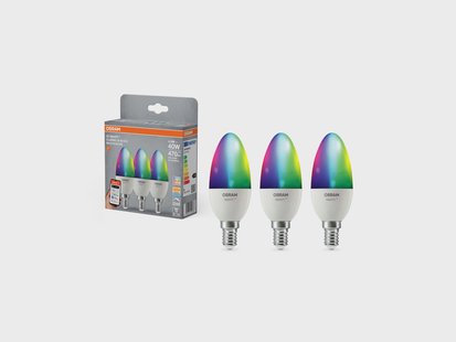 OSRAM Set van 3 slimme LED-lampen Smart Mat (B40, E14, 2700 K, RGBW)