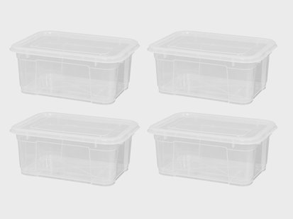W5 Set van 4 opbergboxen met deksel, 11 L