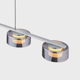 HELL LED hanglamp Dune, nikkel/chroom, lengte 119 cm, metaal, 5-armig.