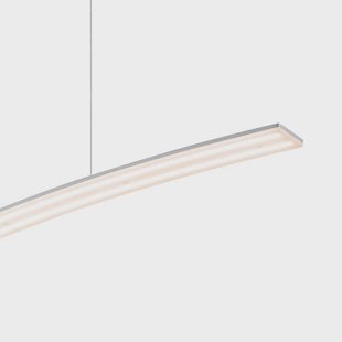 HELL LED hanglamp Sira, lengte 130 cm, aluminiumkleurig metaal, CCT