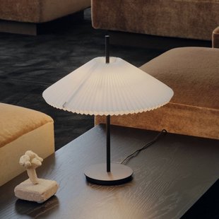 Nebra LED tafellamp, zwart/wit, 45 cm, textiel - New Works - Woonkamer - Designer - Metaal - 1 lamp