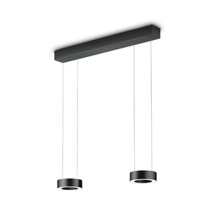 Knapstein LED hanglamp Zera-2, lengte 70 cm, zwart, acrylkap