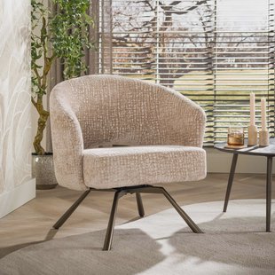 LifestyleFurn Draaifauteuil Shakemia Monti stof - Zand/Bruin