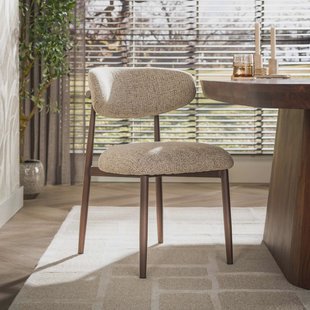 LifestyleFurn Eetkamerstoel Dannielle Nubo stof - Zand