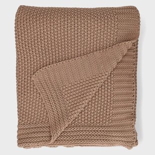 Gebreid plaid, GOTS bio-katoen, roze, 170 x 130 cm