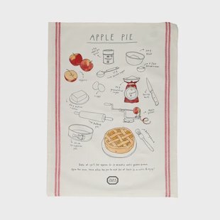 Theedoek, GOTS bio-katoen, appeltaartrecept