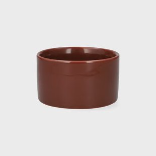 Ikebana schaal, porselein, roodbruin, &Oslash;10 cm