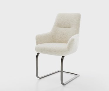 DELIFE Sledemodel Zelia-Flex met armleuning teddy beige sledemodel vlak grafiet pocketveer kern