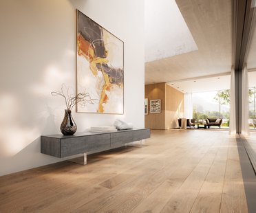 DELIFE Tv-meubel Cuor 200 cm Keramiek Beton Grijs 1 Flap 1 Laden Zwevende voet look Acrylglas