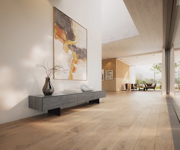 DELIFE Tv-meubel Cuor 200 cm Keramiek Beton Grijs 1 Flap 1 Laden Zwevende voet look Metaal Zwart
