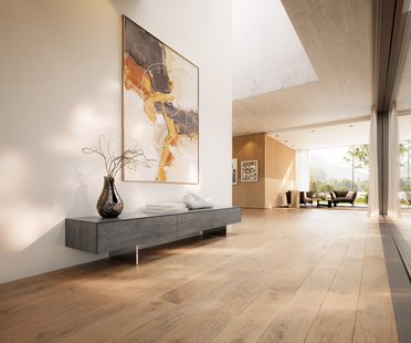 DELIFE Tv-meubel Cuor 200 cm Keramiek Beton Grijs 1 Flap 1 Laden Zwevende voet look Roestvrij staal