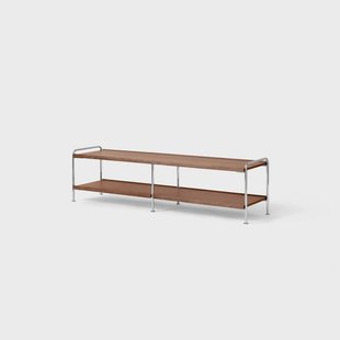 &Tradition Alima NDS4 consoleplank Gelakt noten-chroom, 162x42x38 cm