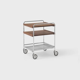&Tradition Alima NDS2 serveerwagen Gelakt noten-chroom