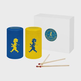 Solstickan Design Solstickan luciferbuis 2-pack geschenkverpakking Geel, blauw