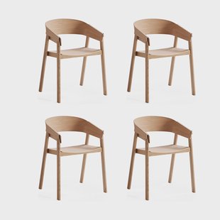 Muuto Cover Armchair karmstoel, Eiken, 4-pack
