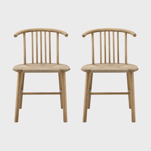 NJRD VIOR eetkamerstoel gevlochten zitting, Gelakt eiken-natuur, 2-pack