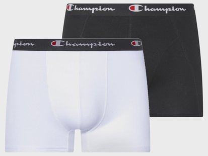 CHAMPION Set van 2 heren boxers (Wit/zwart, S)