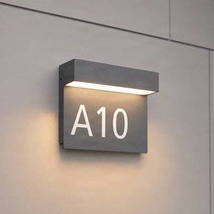 Kalero LED-huisnummerlamp, schemersensor, CCT - Lucande - Modern - Metaal - Hoekig