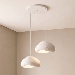 Opviq Hanglamp Lora, wit, breedte 94 cm, 2-lamps, glasvezel, E27