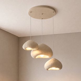 Opviq Hanglamp Lora, beige, Ø 82 cm, 3-lamps, glasvezel, E27