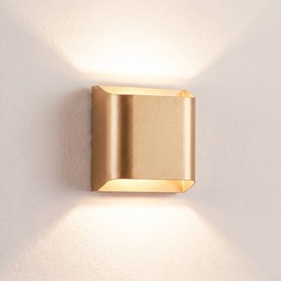 Opviq Wandlamp Bera, goudkleurig, 15 x 15 cm, metaal, G9