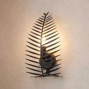 Opviq Wandlamp LEAF, zwart, hoogte 30 cm, metaal, E14