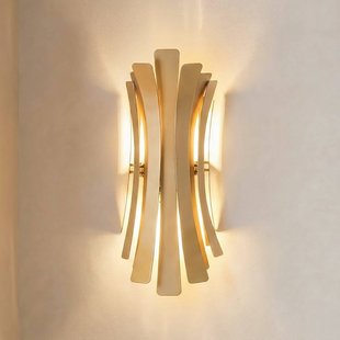 Opviq Wandlamp Lınea, goudkleurig, hoogte 48 cm, metaal, E14