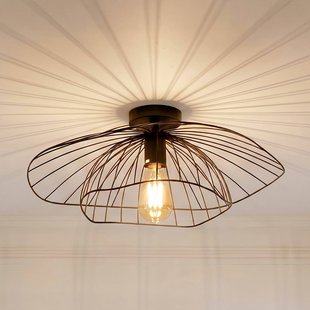 Opviq Plafondlamp Mantar, zwart, Ø 52 cm, metaal, E27