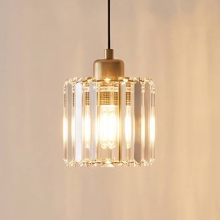 Opviq Hanglamp Yakops, goudkleurig, Ø 13 cm, glas/metaal, E27