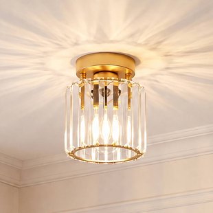 Opviq Plafondlamp Yakops, goudkleurig, Ø 13 cm, glas/metaal, E27
